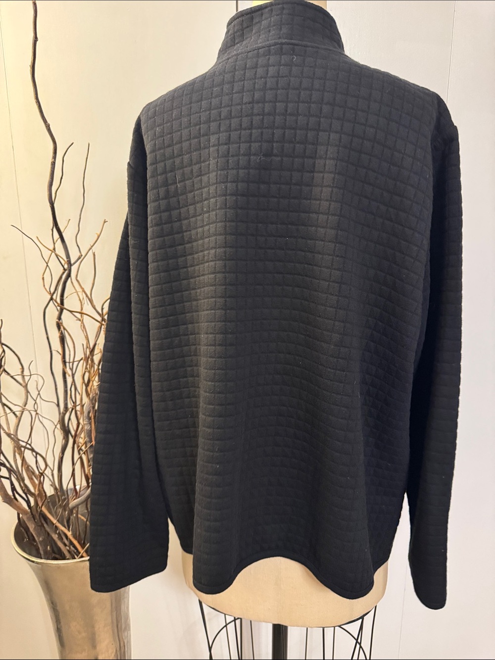 Karen Scott Black Quilted Full-Zip Utility Jacket - Picture 4 of 5